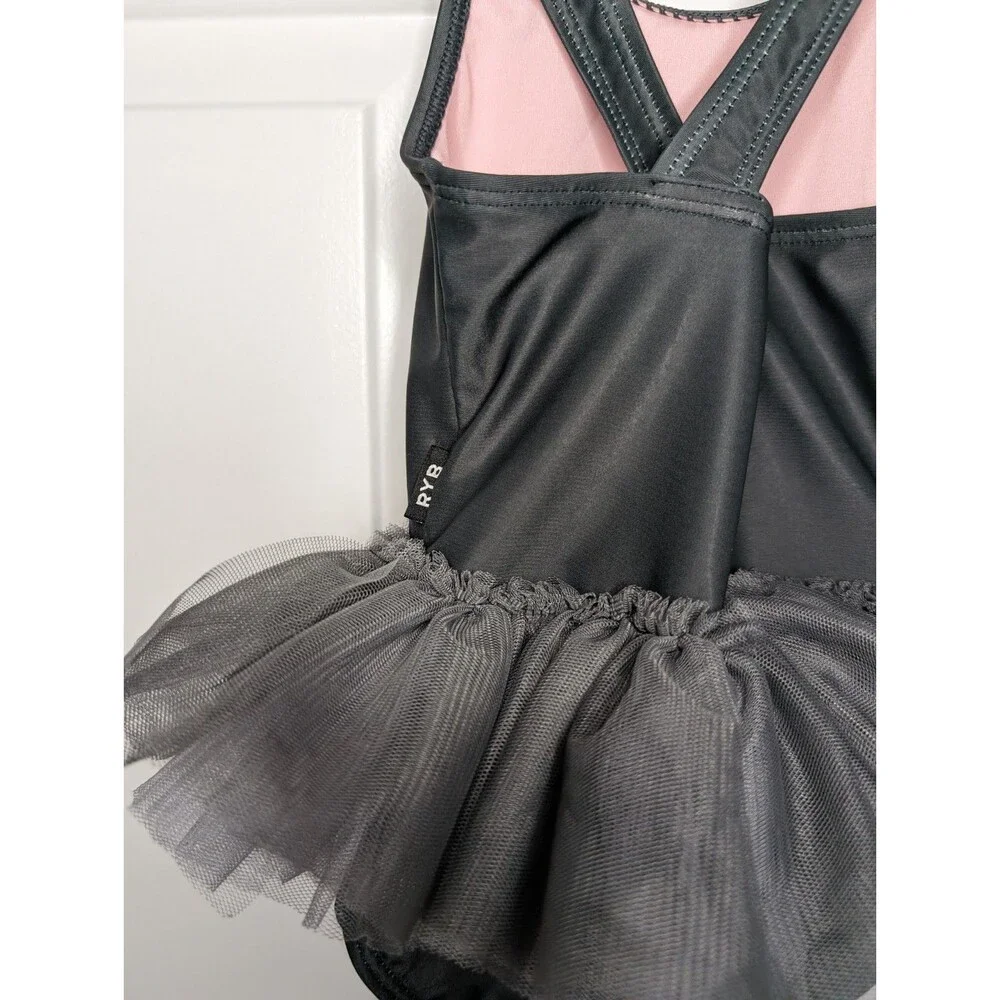 Adorable Swimsuit Rock Your Baby Black Swan Lake W/ Gray Tutu Size 18-24 Months